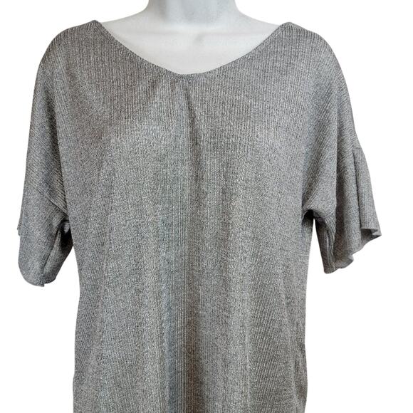 Maurices Silver V-Neck Flutter Sleeve Blouse Size M - Picture 6 of 9